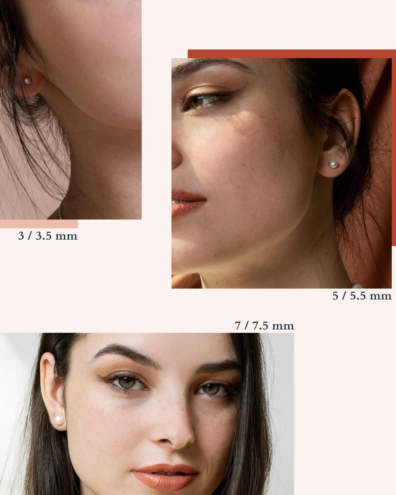 boucles d’oreilles vraies perles d’eau douces offertes en 3 différentes grosseurs