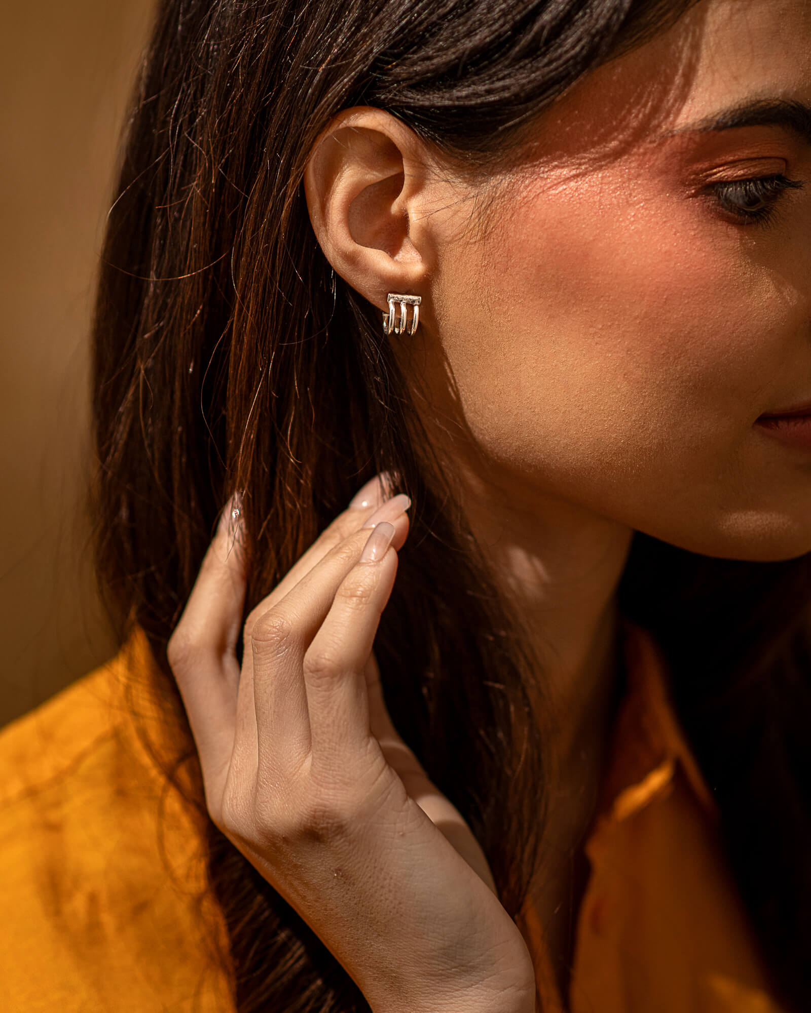 boucles d'oreilles triple anneaux - Lidia