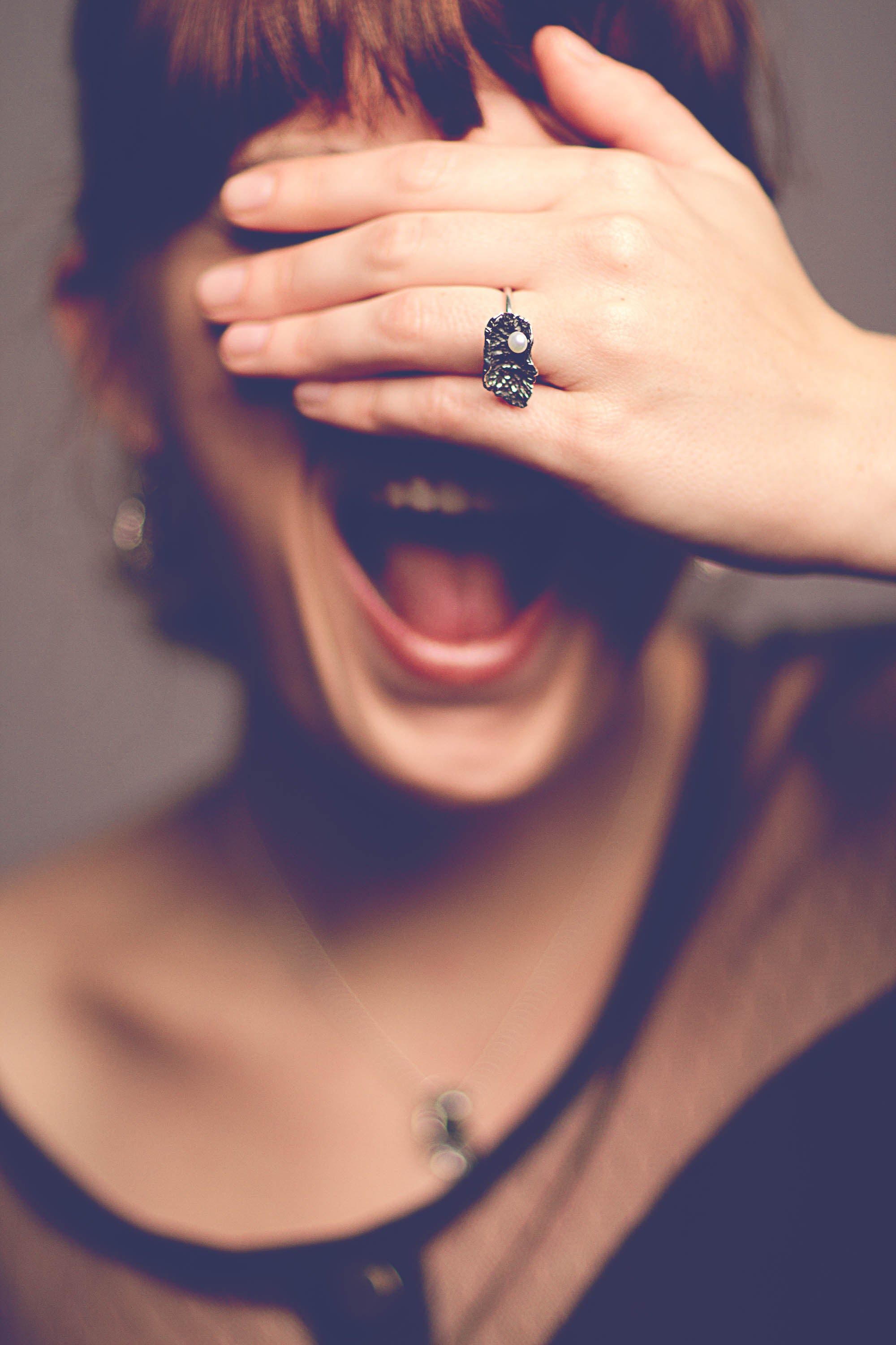 bague coquillage avec perle - Lidia