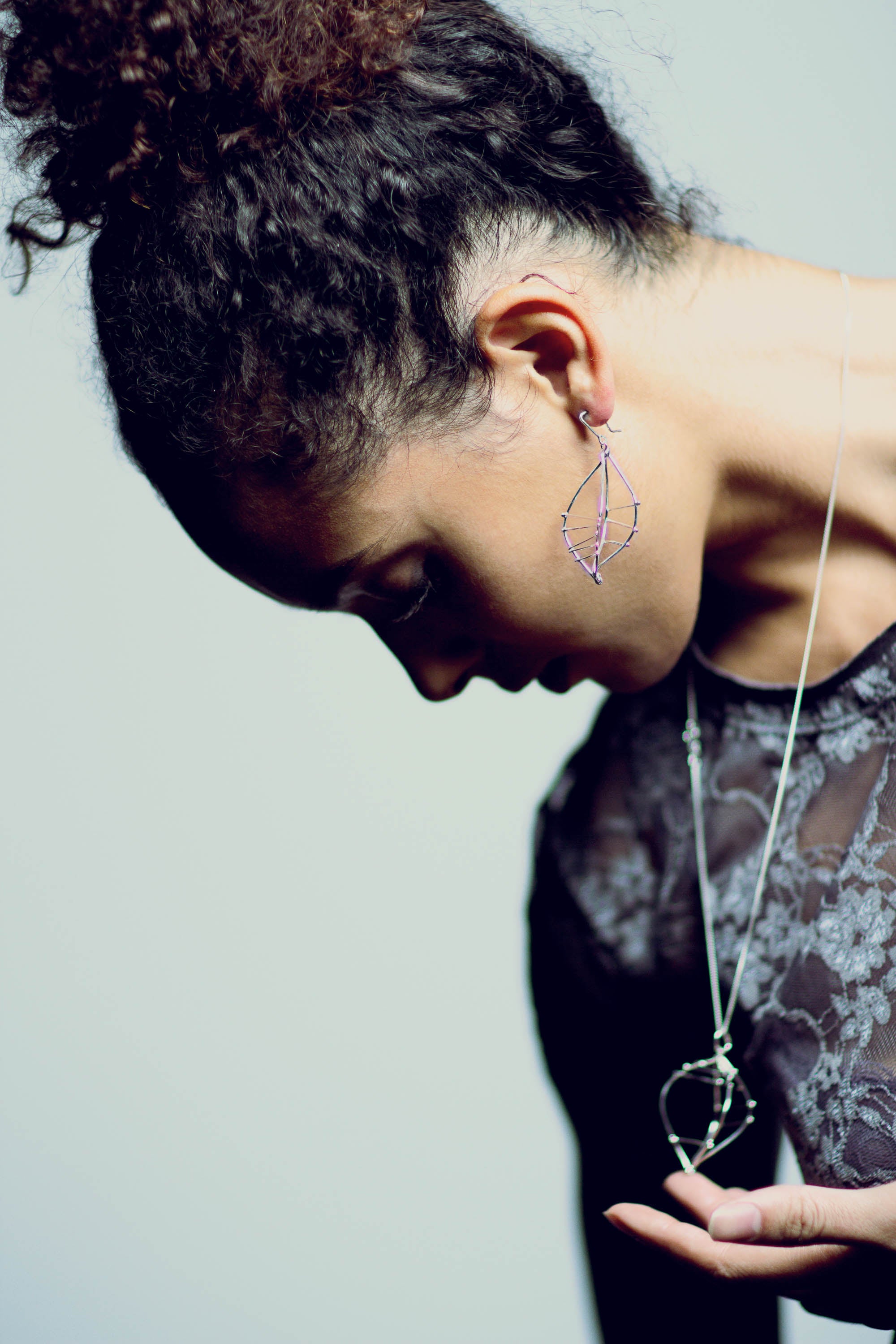 boucles d'oreilles en 3D avec crochets - Lidia