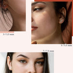 paires de boucles d’oreilles avec perles blanches naturelles de différentes grosseurs pour lobe d’oreille