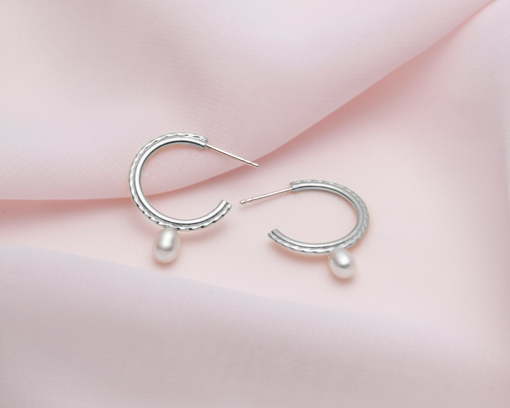 boucles d'oreilles anneaux avec perles - Lidia