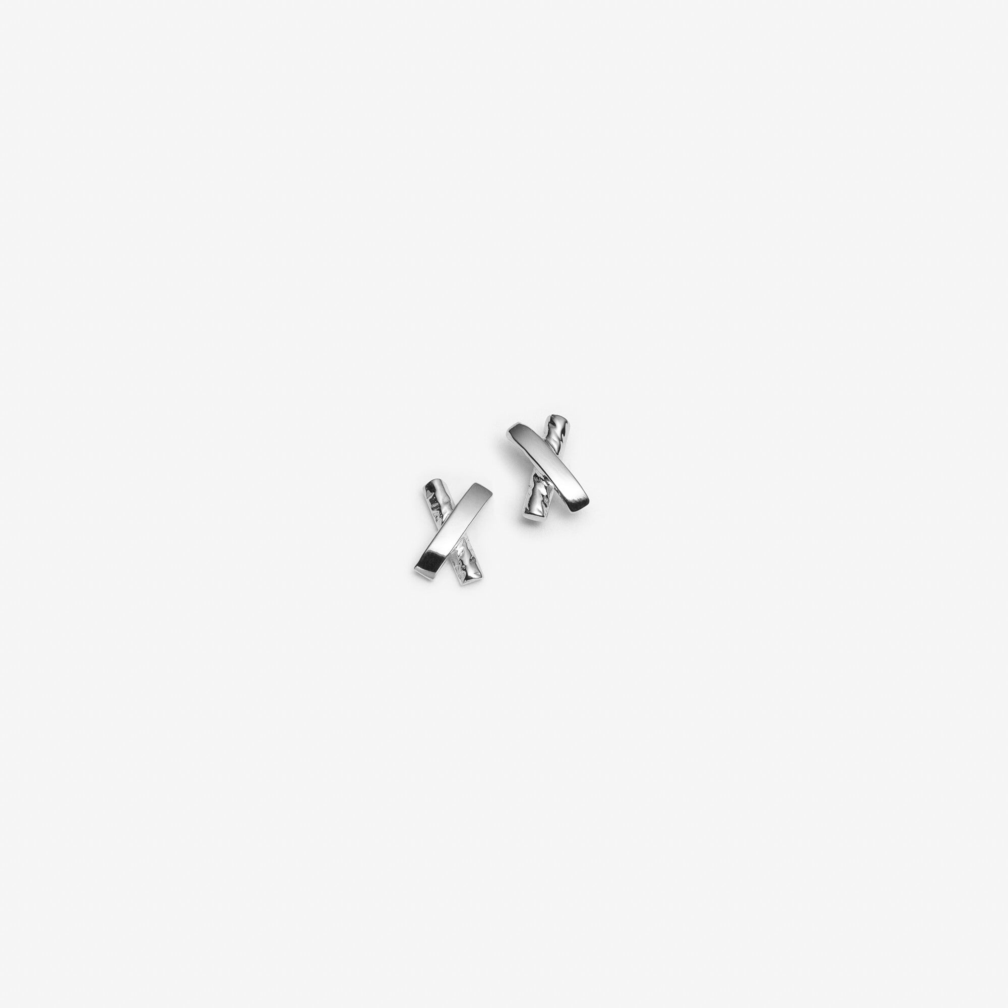 Optimiste - X-Shaped Earrings - Sterling Silver or Gold-Plated Earrings