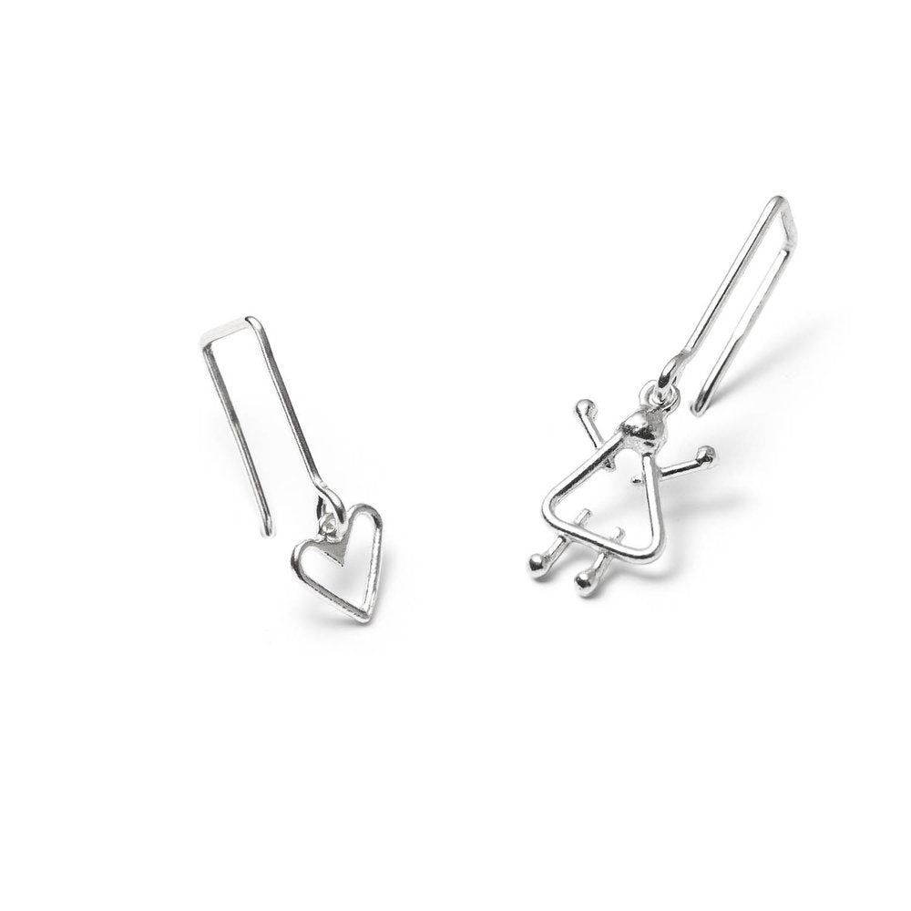 boucles d'oreilles avec petit coeur et fille - Lidia
