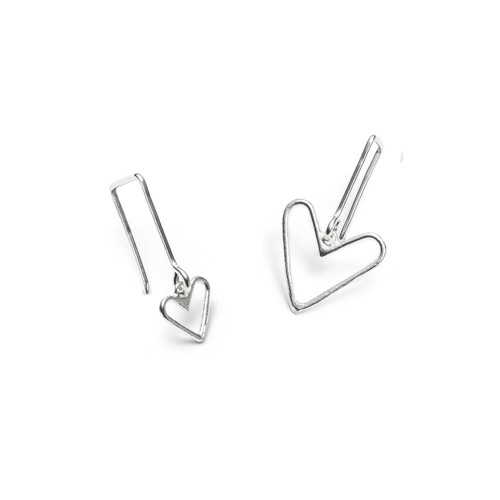 boucles d'oreilles avec petit et gros coeurs - Lidia