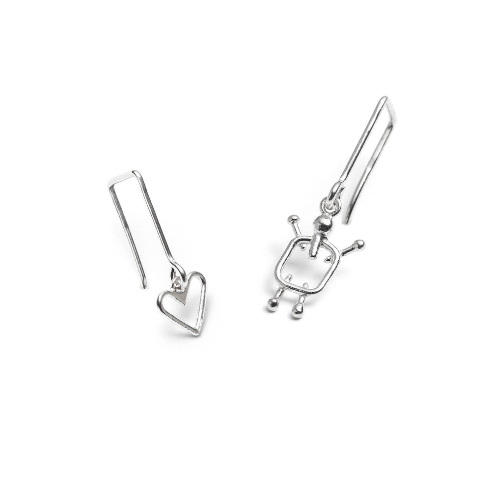 boucles d'oreilles avec petit coeur et garçon - Lidia