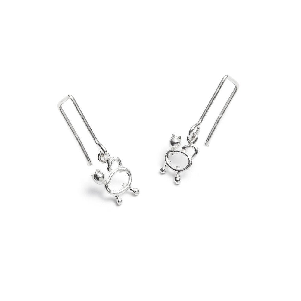 boucles d'oreilles avec 2 chats - Lidia