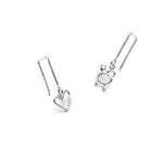 boucles d'oreilles avec petit coeur et chat - Lidia