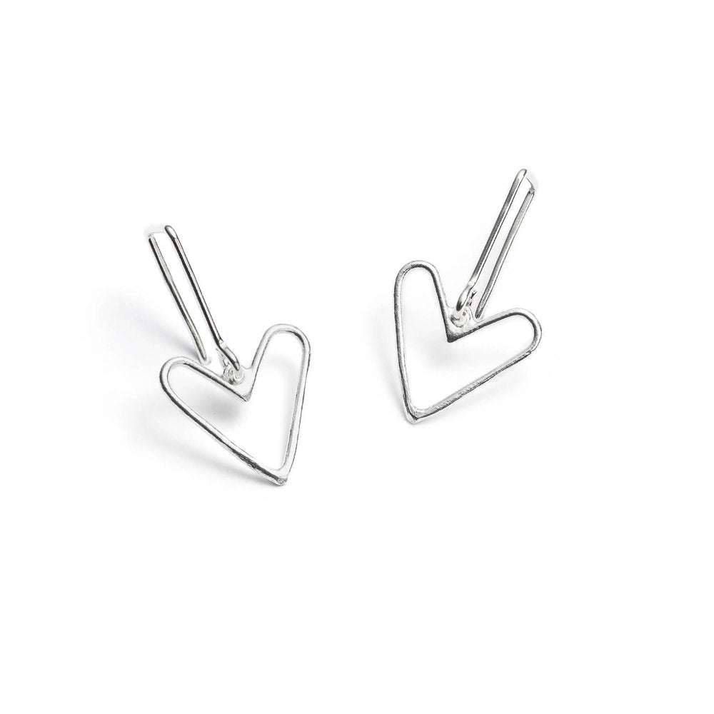 boucles d'oreilles avec 2 gros coeurs - Lidia