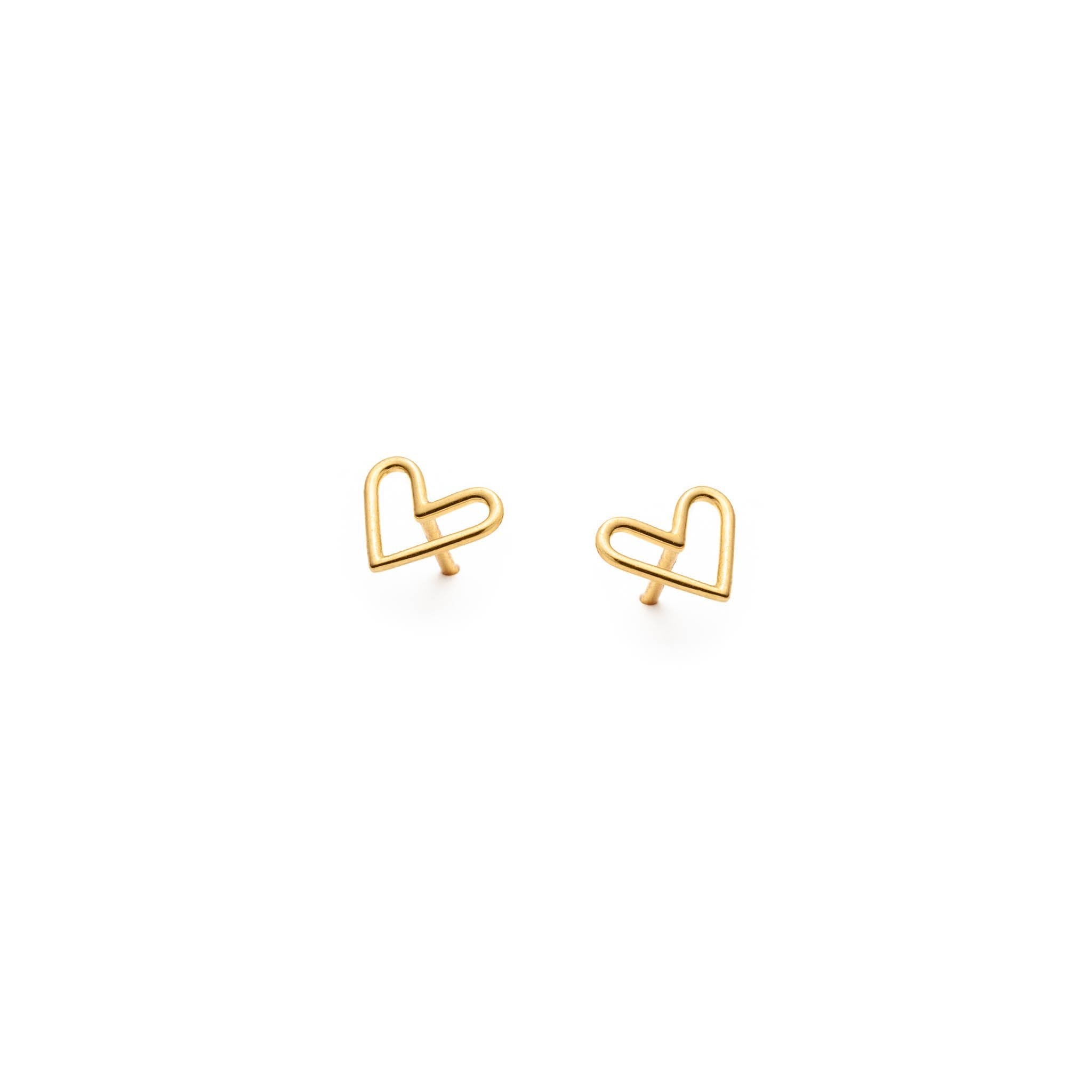 boucles d'oreilles coeurs minimalistes - Lidia
