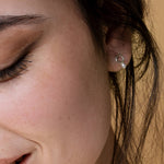 boucles d'oreilles cercles avec petites perles blanches - Lidia