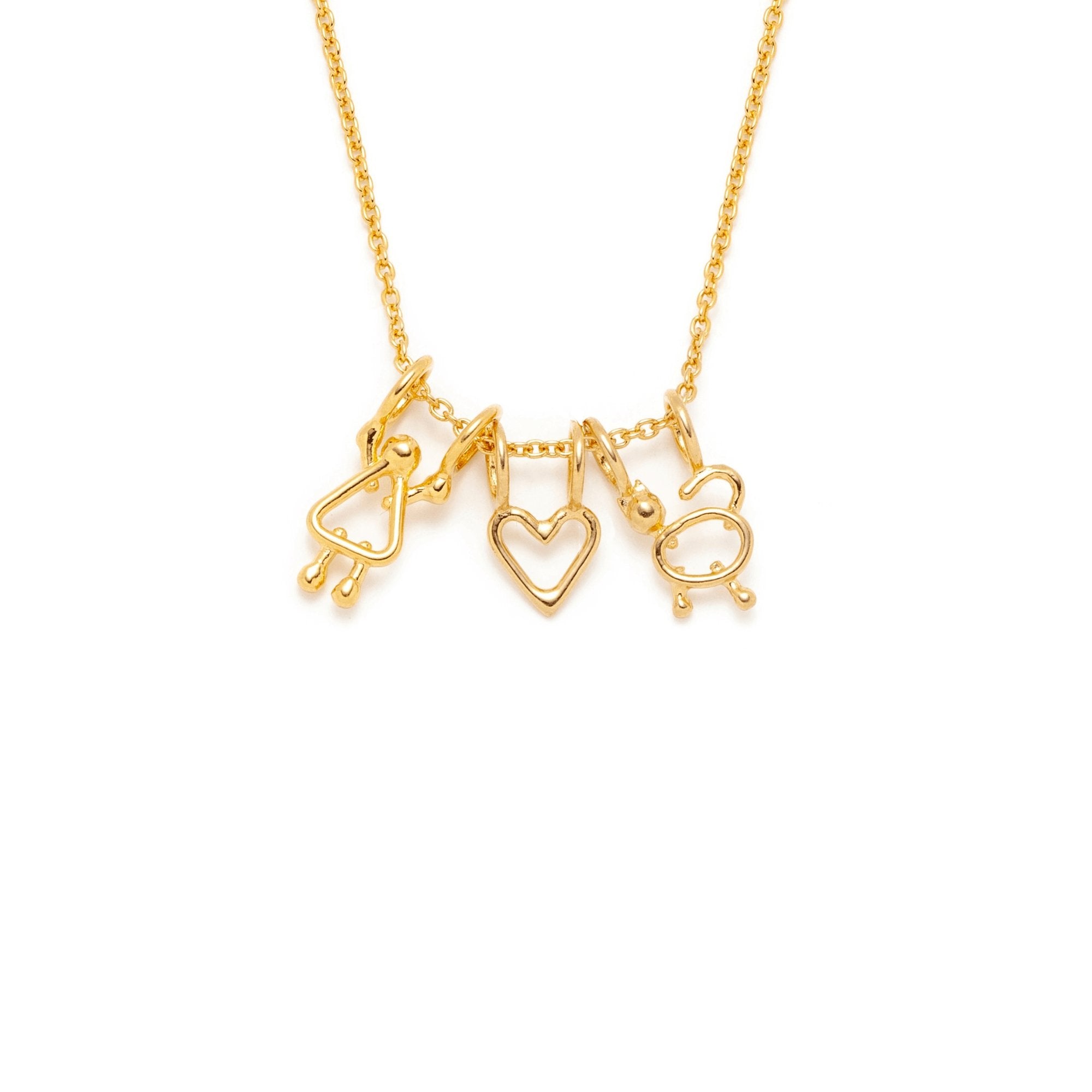 collier fille, coeur et chat - Lidia