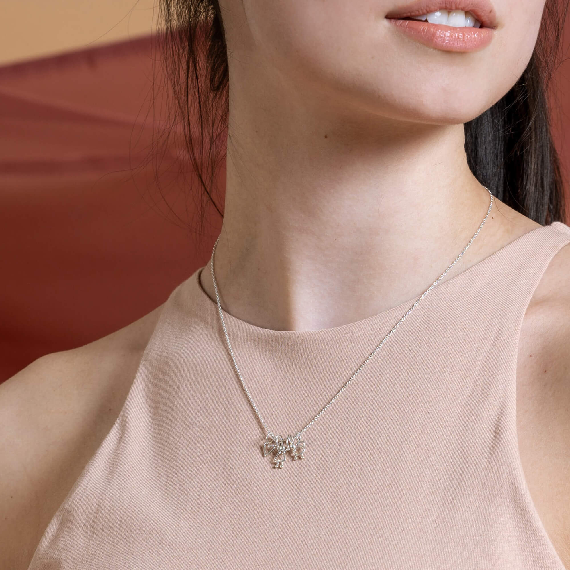 collier fille, coeur et chat - Lidia