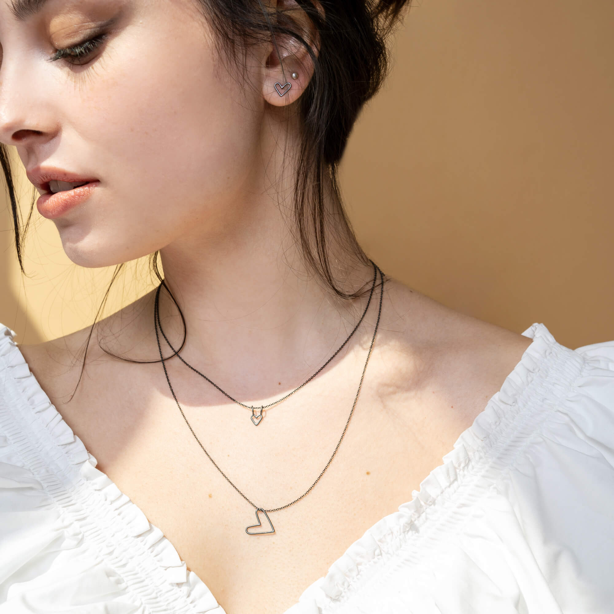 collier minimaliste coeur en or 14k - Lidia