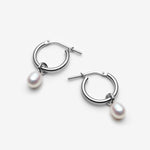 petits hoops avec perles fabriqués au Quebec en argent 925