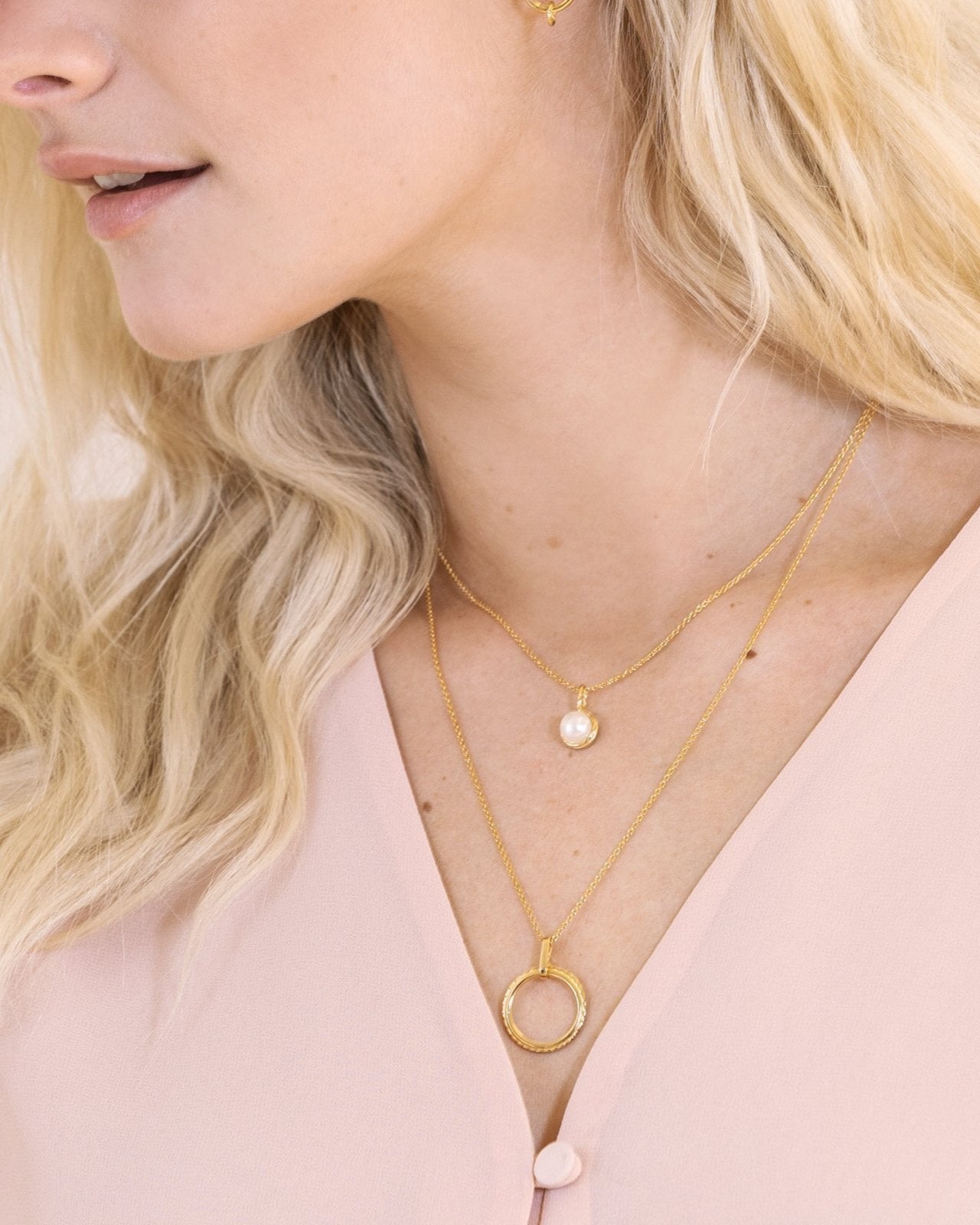collier minimaliste avec perle blanche - Lidia
